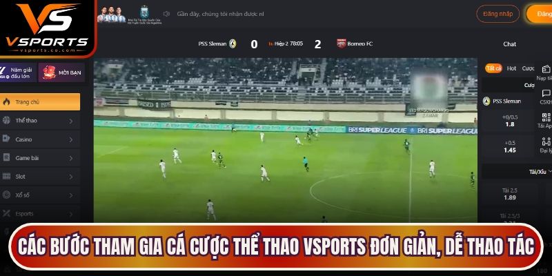 Các bước tham gia cá cược thể thao VSports đơn giản, dễ thao tác